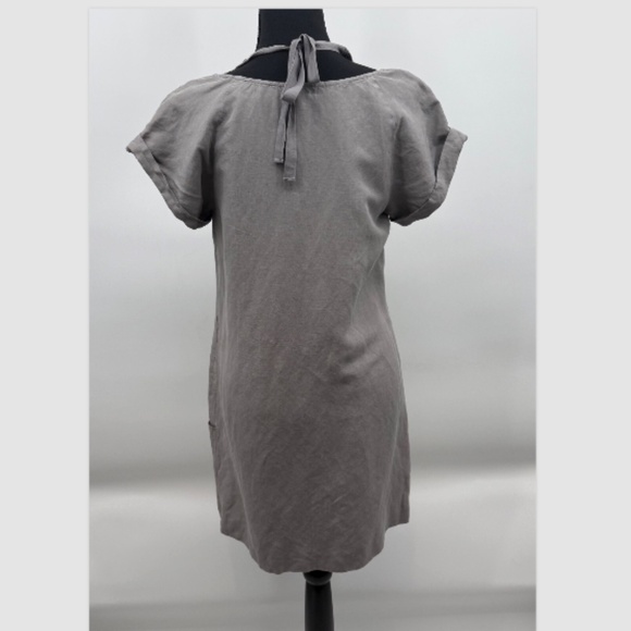 A/X Armani Exchange Dress Women 2 Gray Halter Studded Linen Silk Blend Pockets - Picture 5 of 11